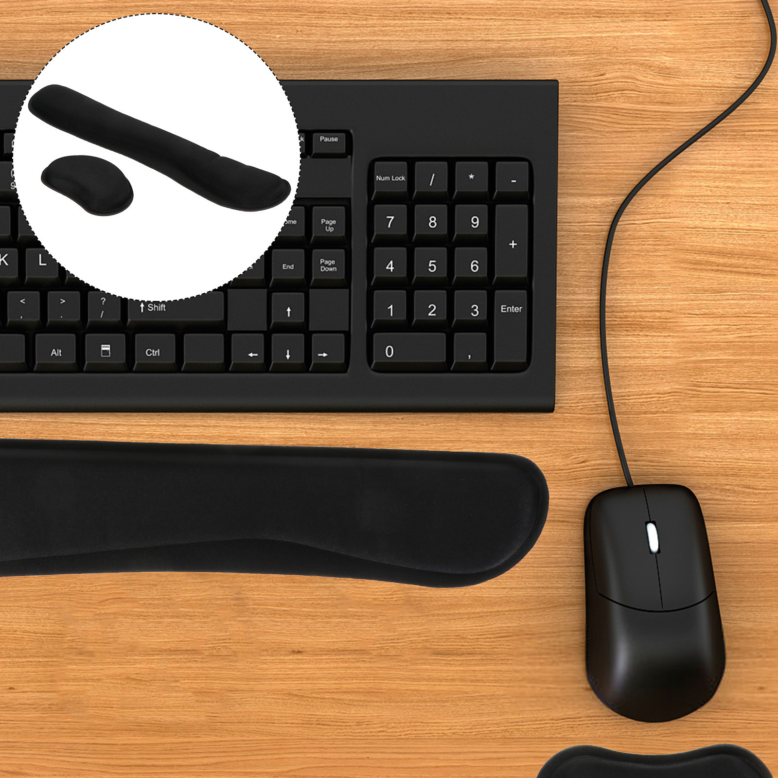 Gaming Keyboard Ergonomic - 1 Set Hafızalı Köpük Bilek Desteği