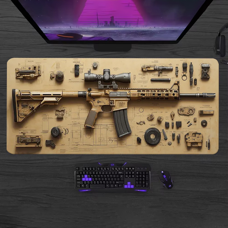 Gaming Keyboard Mouse - Parçaları Sökülebilir Yumuşak Oyun Mouse Pad'i