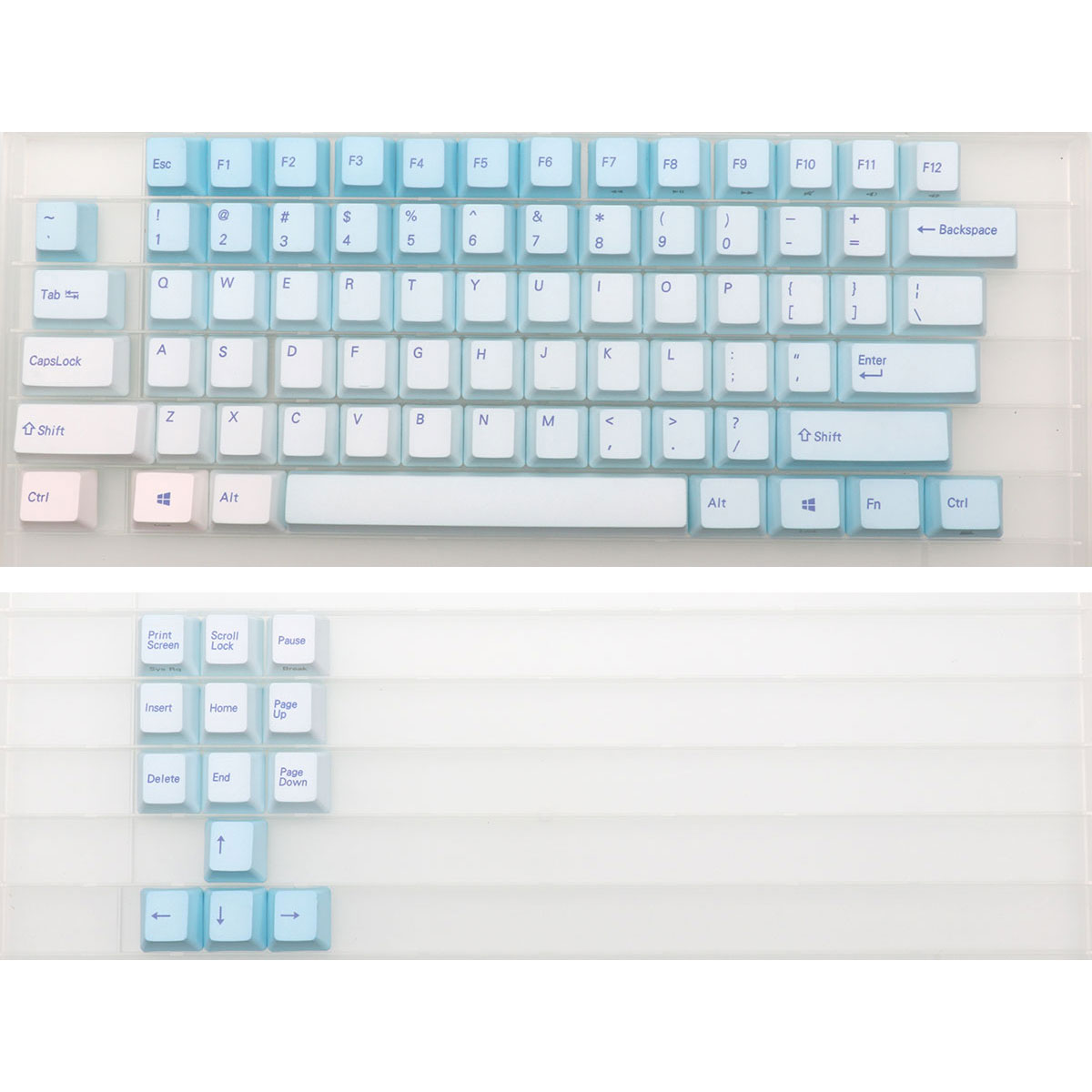 Gaming Keyboard Blue - 87 Tuşlu Buzlu Mavi Tuş Başlıkları