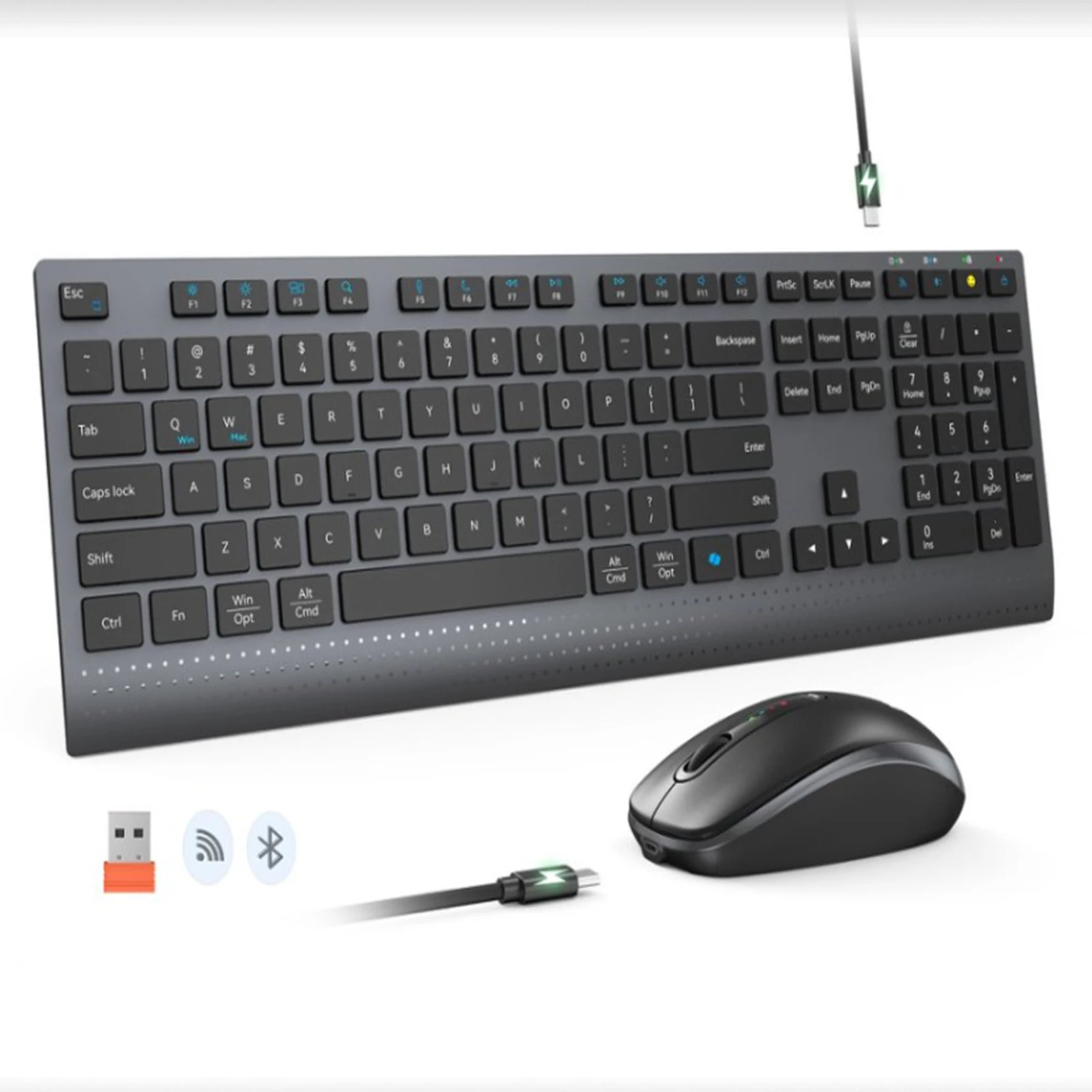 Gaming Keyboard And Mouse Combo Wireless - 2.4G Bluetooth Çift Modlu Kablosuz Klavye