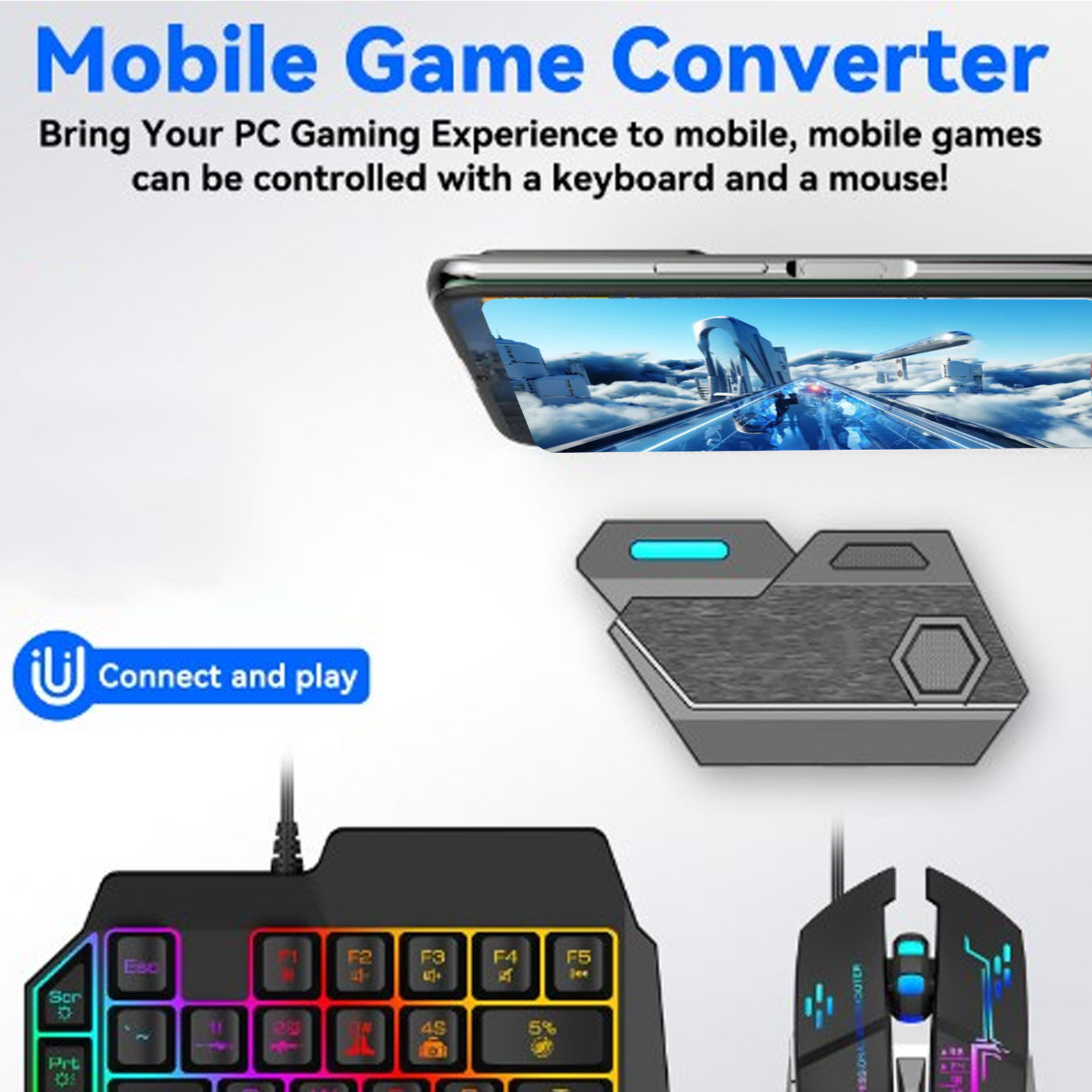 Gaming Keyboard And Mouse Combo - Mobil Oyun Combo Paketi Bluetooth Bağlantılı
