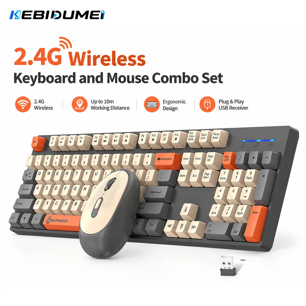 Gaming Keyboard And Mouse Combo Wireless - KEBIDUMEI 2.4G Kablosuz Klavye ve Mouse