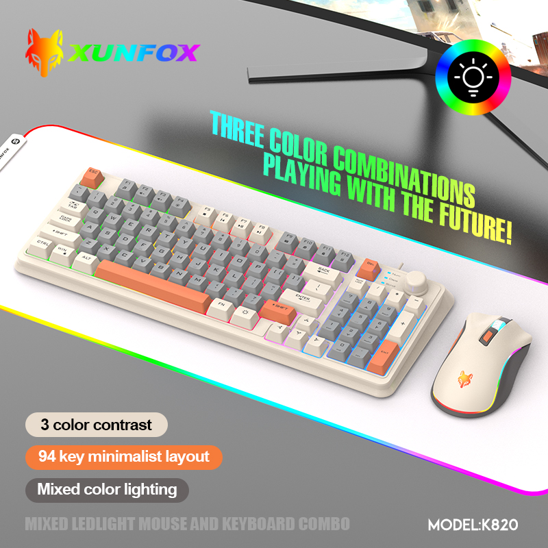 Gaming Keyboard And Mouse Combo Wireless - K820 USB Kablolu Oyun Klavye Fare