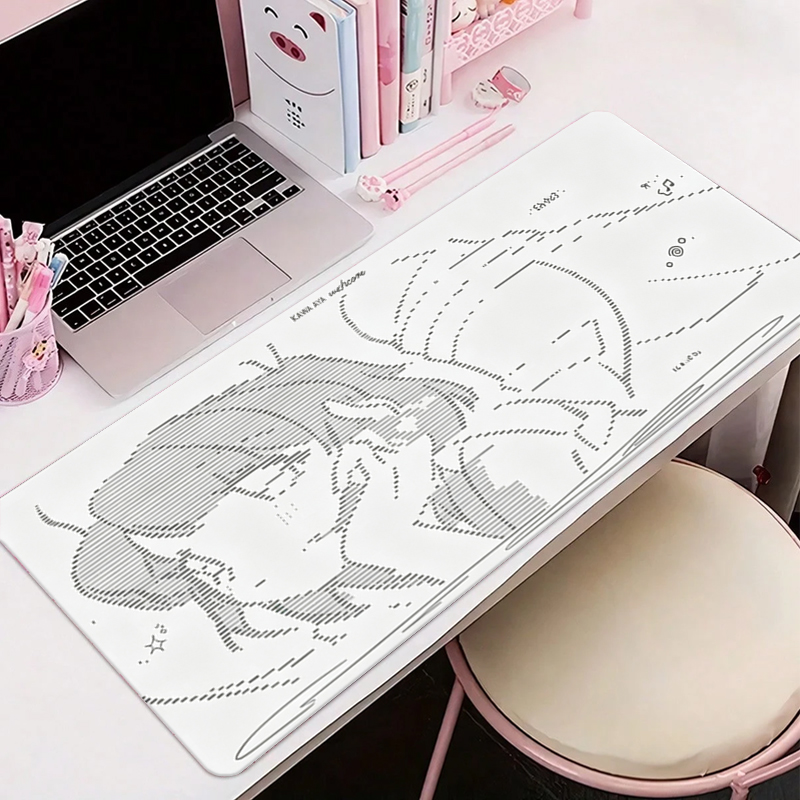 Gaming Keyboard Mouse - 1 adet deri Mouse Pad Anime