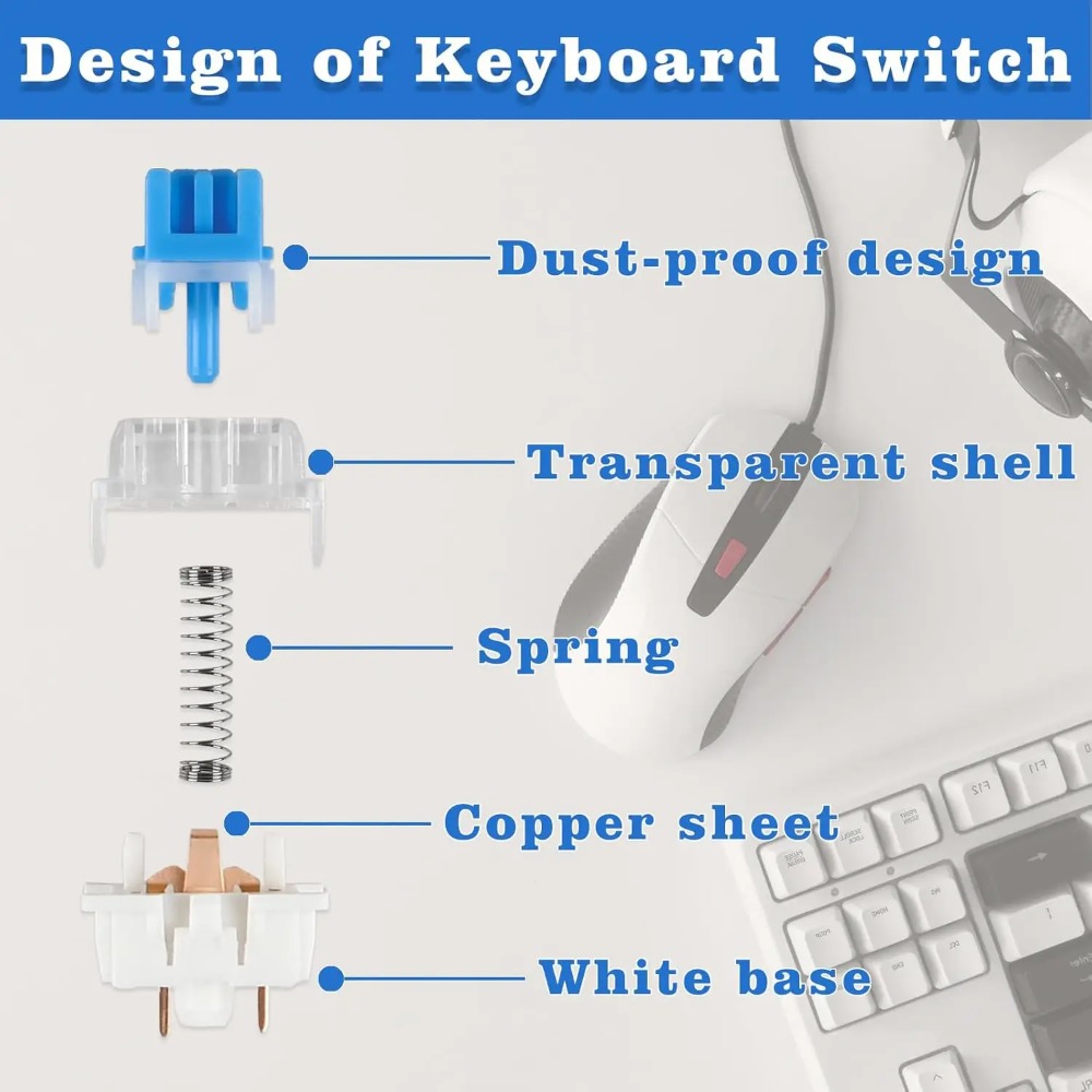 1-150 adet 3 Pin DIY mekanik k - Gaming Keyboard Blue incelemesi ve fiyatı