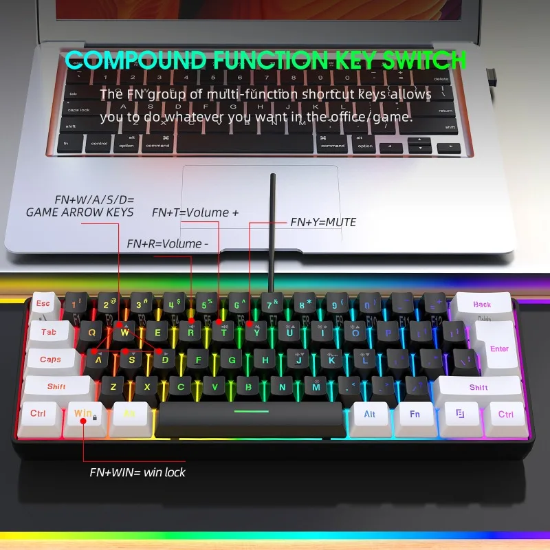 Klavye ve Fare %60 Bilgisayar  - Gaming Keyboard And Mouse Combo incelemesi ve fiyatı