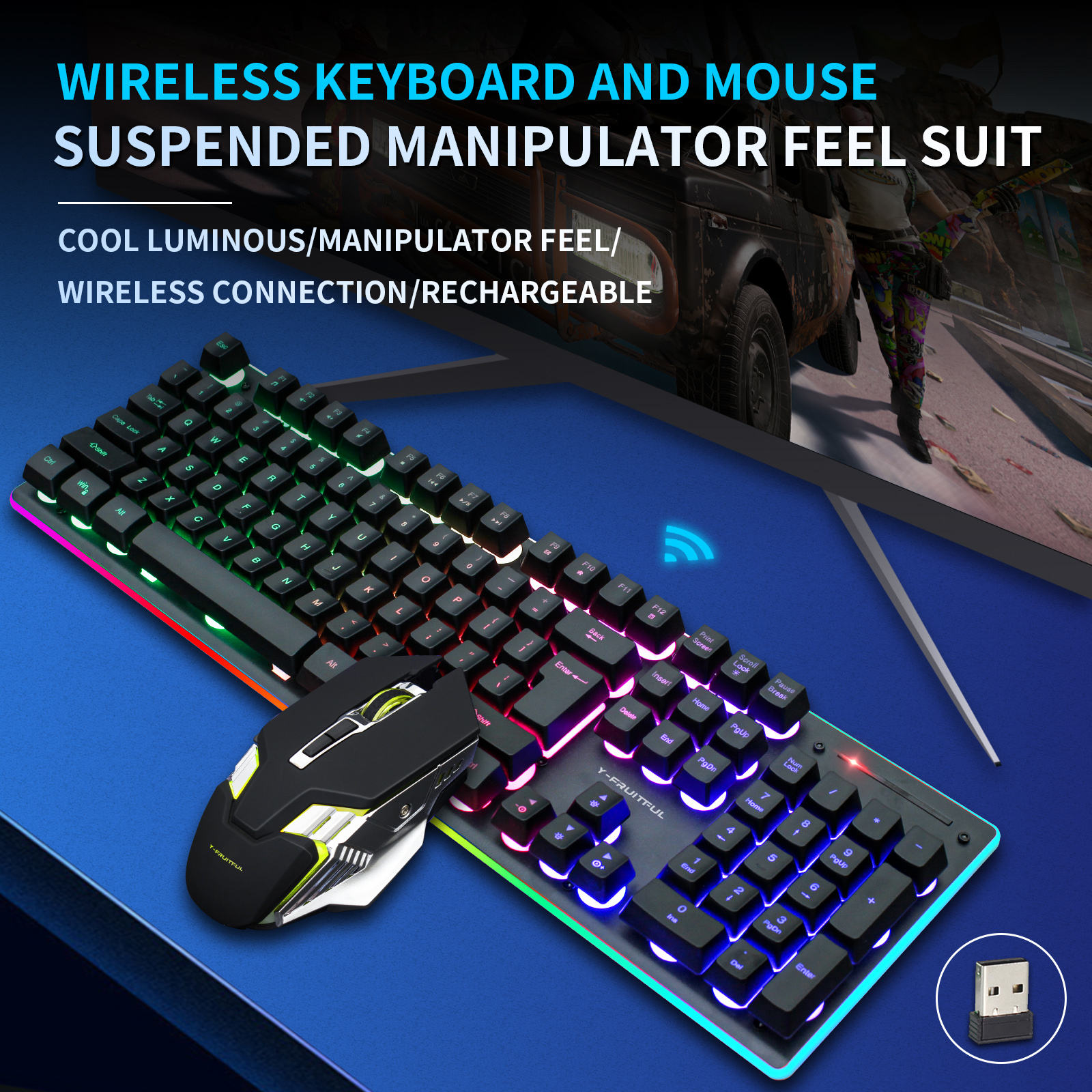 104 Tuşlu RGB Bilgisayar Kablo - Gaming Keyboard And Mouse Combo Wireless incelemesi ve fiyatı