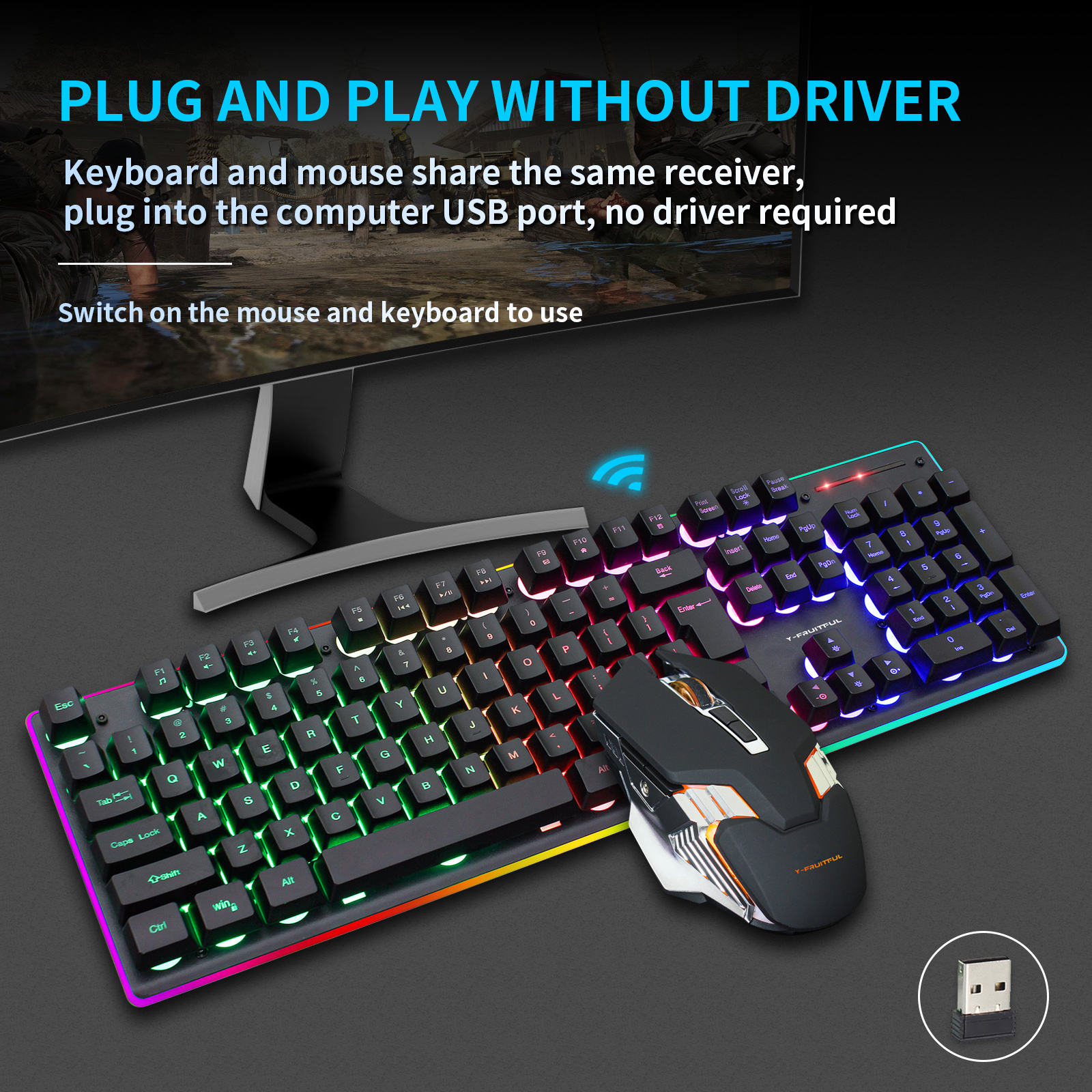 104 Tuşlu RGB Bilgisayar Kablo - Gaming Keyboard And Mouse Combo Wireless incelemesi ve fiyatı