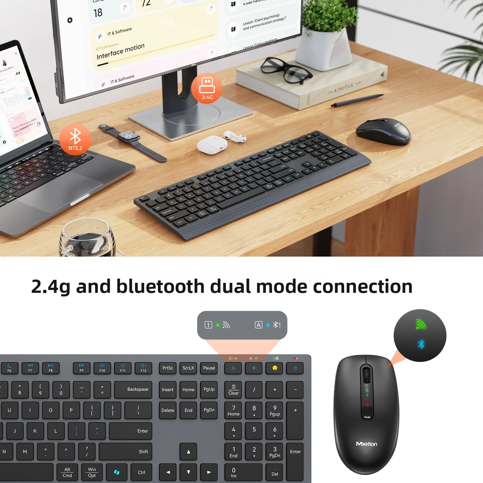 2.4G Bluetooth Çift Modlu Kabl - Gaming Keyboard And Mouse Combo Wireless incelemesi ve fiyatı