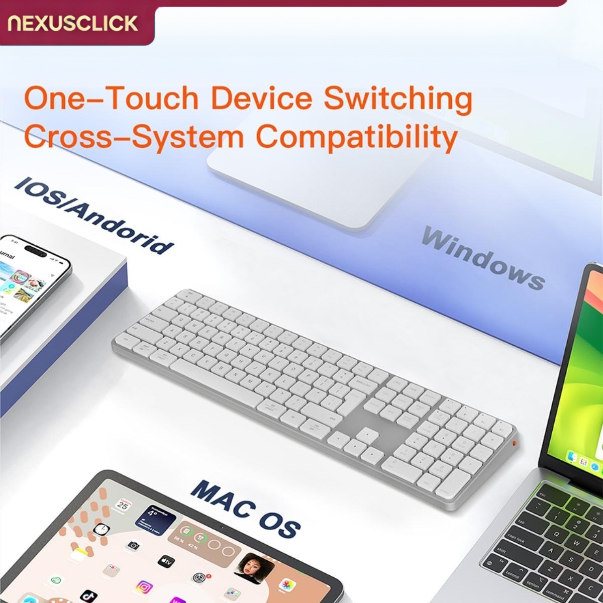 NexusClick 109 Tuşlu İnce Çift - Keyboard Gaming Mac incelemesi ve fiyatı