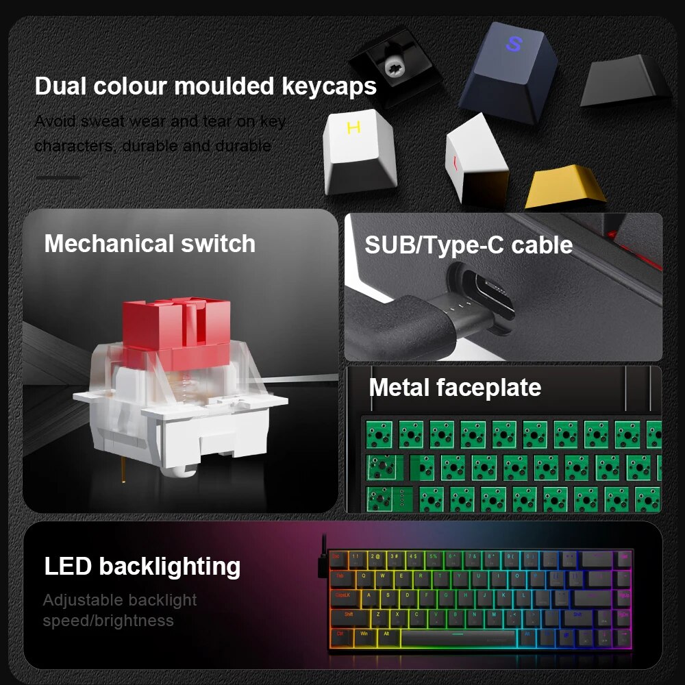 E-YOOSO Z686 RGB USB 60% Mini  - Gaming Keyboard E Yooso incelemesi ve fiyatı