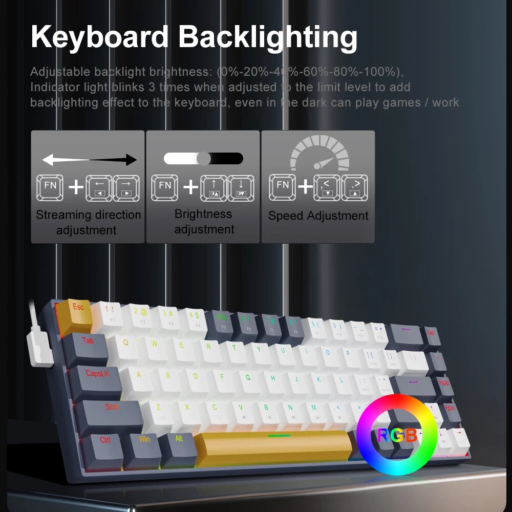 E-YOOSO Z686 RGB USB 60% Mini  - Gaming Keyboard E Yooso incelemesi ve fiyatı